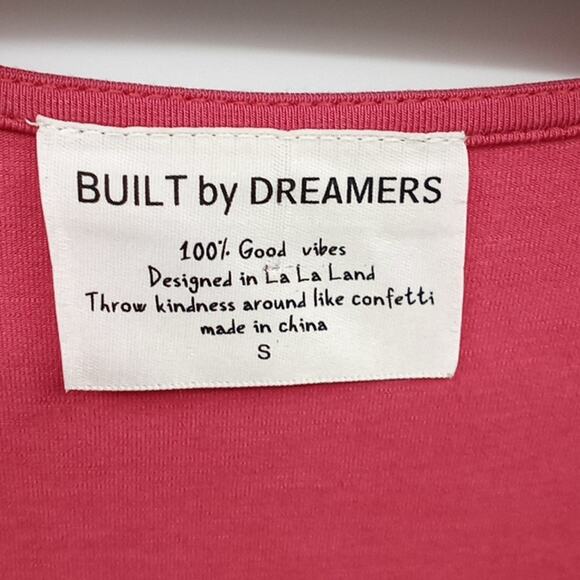 Built By Dreamers Women's Pink Short Sleeve Twist Tie Front Tee Size Small - Picture 8 of 13